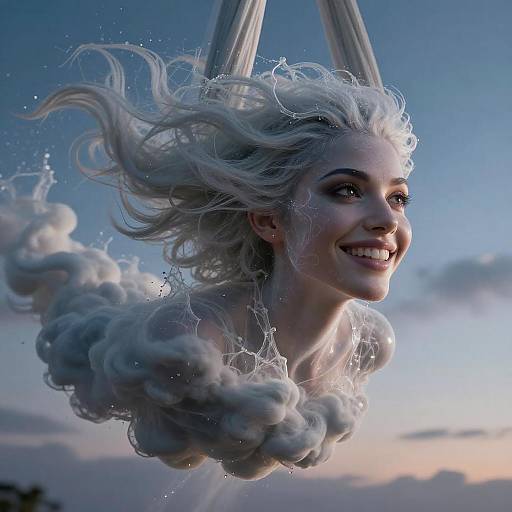 Enchanting Cloud Djinn Portrait Artwork