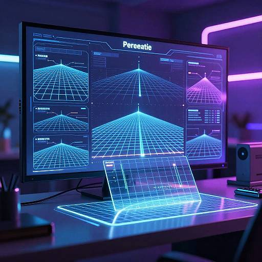 Futuristic 3D Perspective Interface