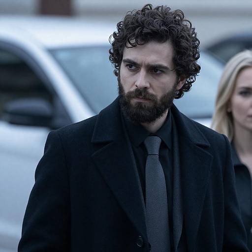 Cool Blue Portrait of Bearded Man