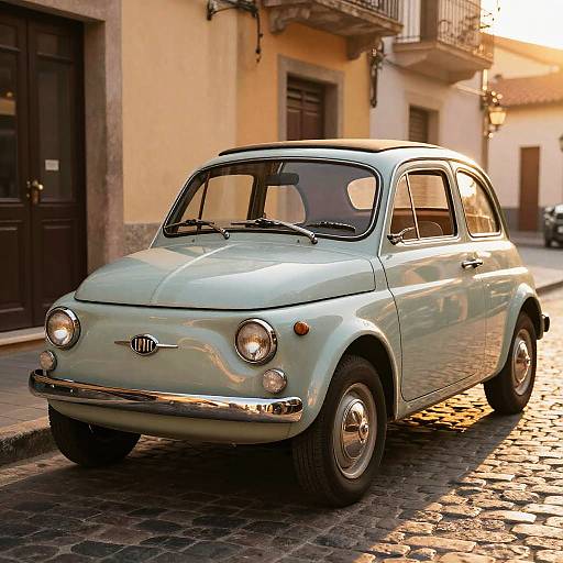 Vintage Classic Car on Rustic Street