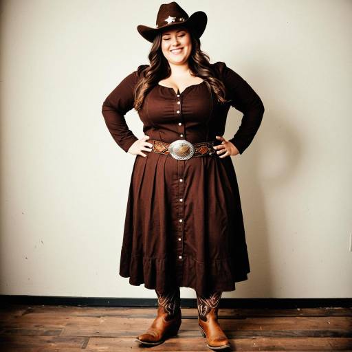 Smiling Woman in Western Outfit