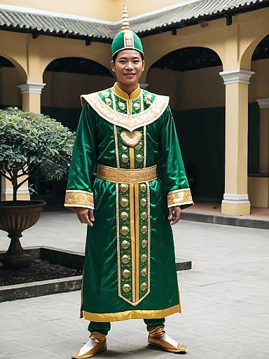 Man in Singkil Green-Gold Costume