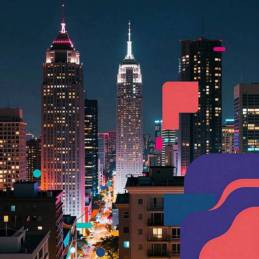 Cyberpunk Urban Abstract Fusion