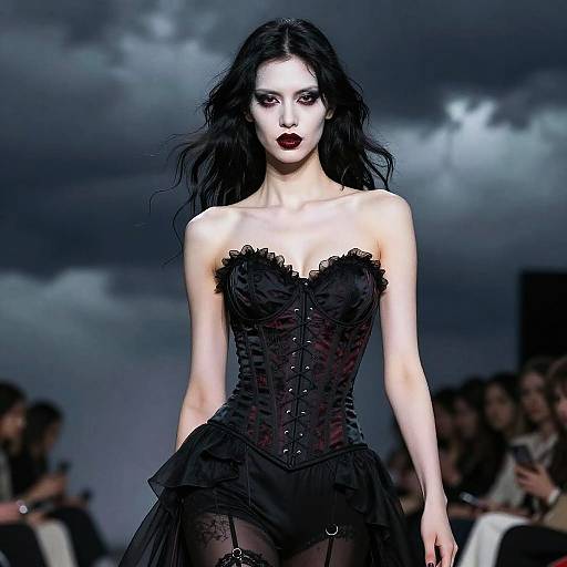 Seductive Gothic Fashion Character