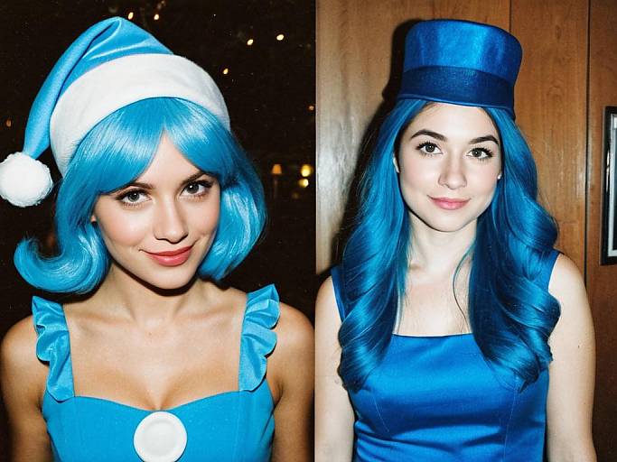 Adult Smurfette Costume Face Swap