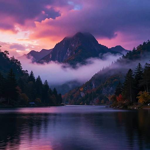 Surreal Neon Twilight Landscape