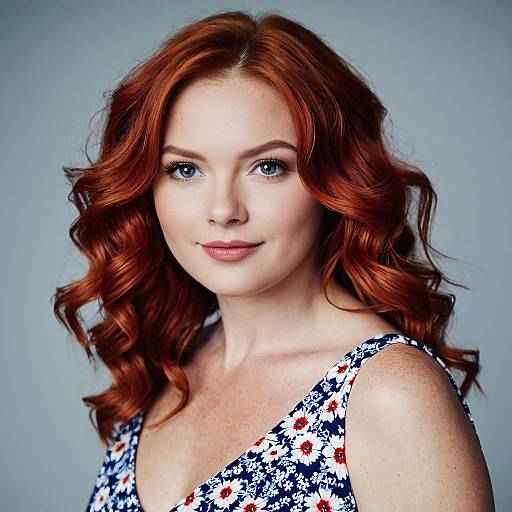 Portrait of Woman with Red Wavy Hair