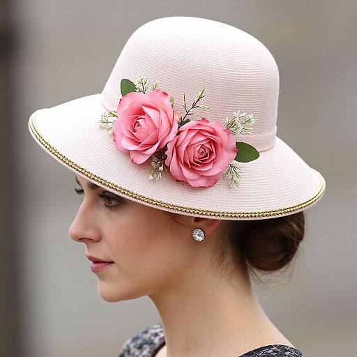 Elegant Woman with Blush Church Hat