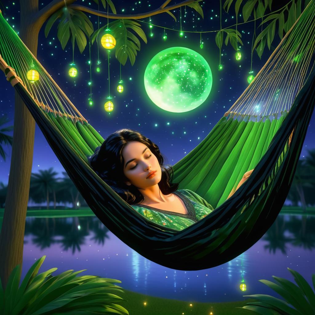 Serene Night Dreaming in a Hammock