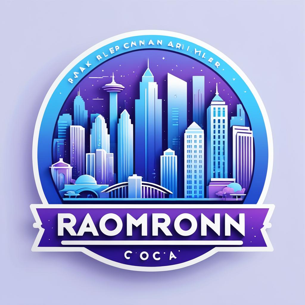 Vibrant City Skyline Badge Logo Design