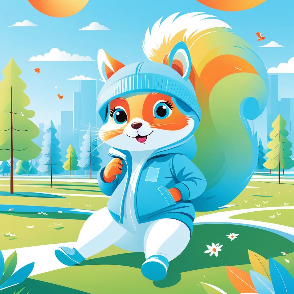 Cheerful Squirrel in Vibrant Vector Art