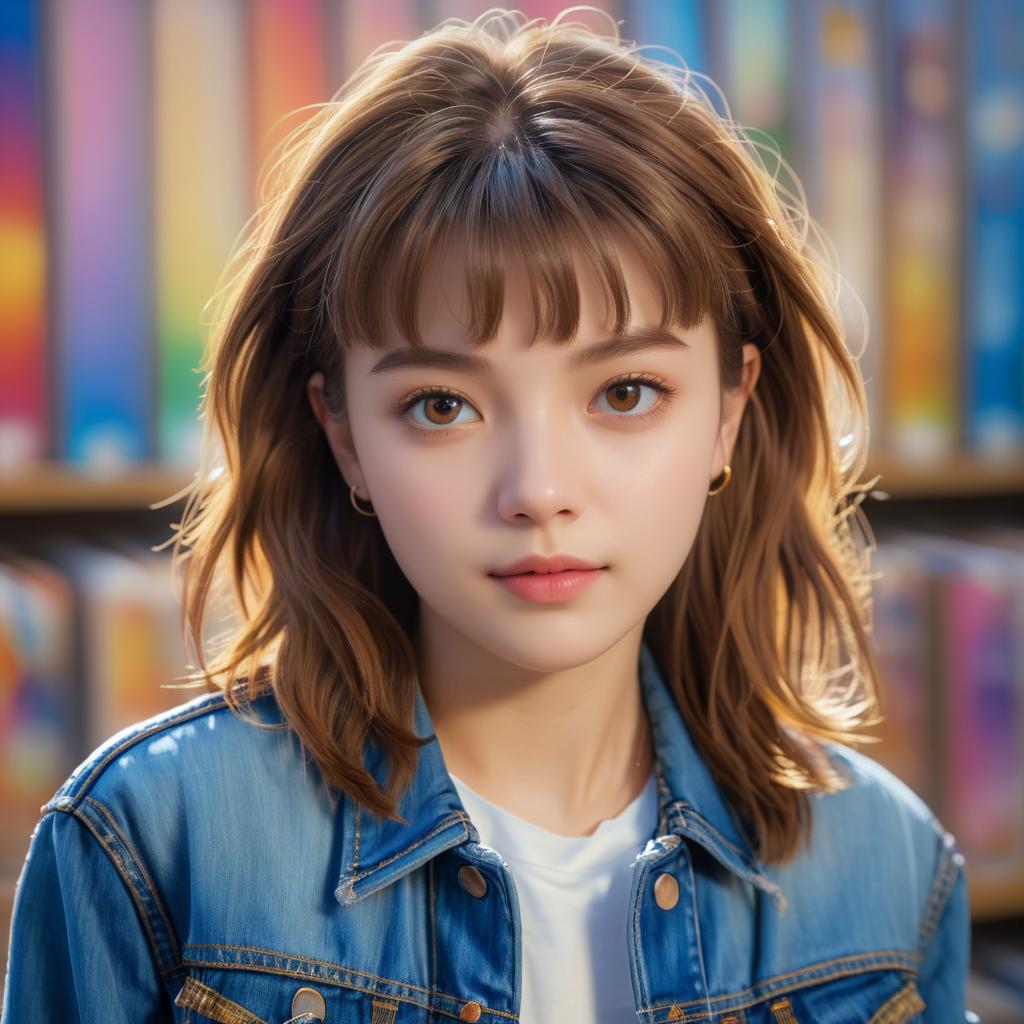 Teenage Girl Portrait in Denim Jacket