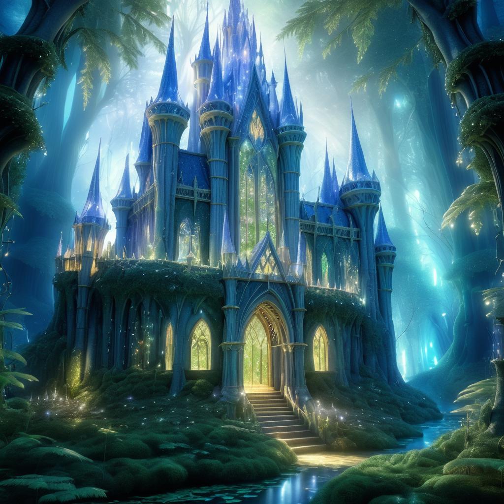 Enchanted Elven Castle in Whispering Woods