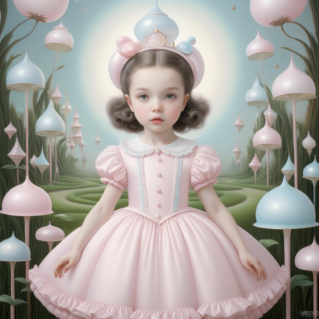 Whimsical Surrealism: Dreaming Child Artwork