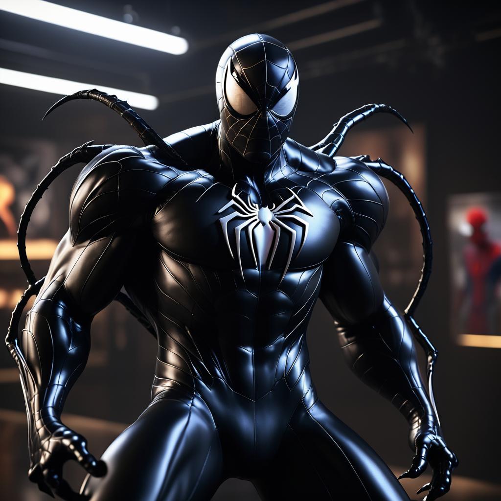 Hyperrealistic Spider-Venom Fusion in 8K