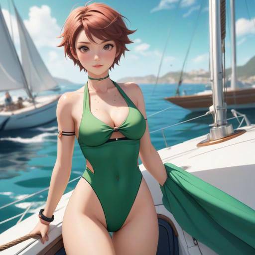 Girl in Slingshot Swimsuit at Marina Girl in Slingshot Swimsuit at Marina