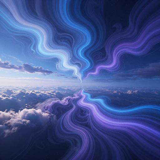 Surreal Moebius Clouds in Alien Sky