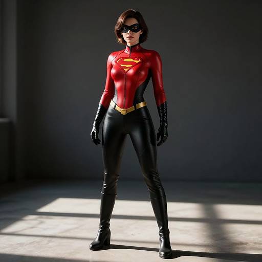 CGI Female Superhero in Sunlit Room