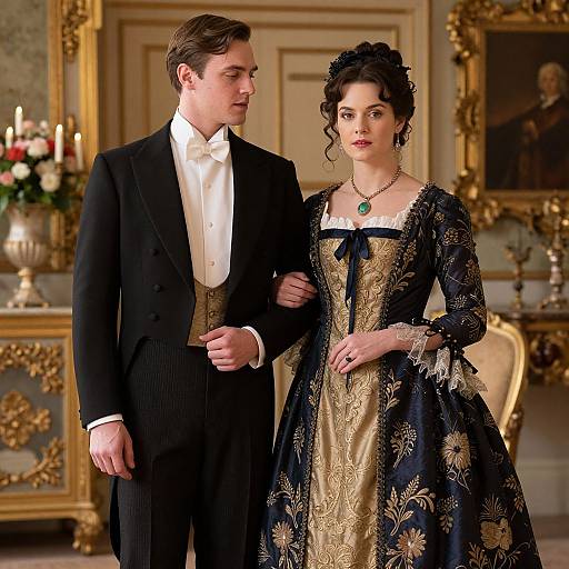 Elegant Downton Abbey Style Couple