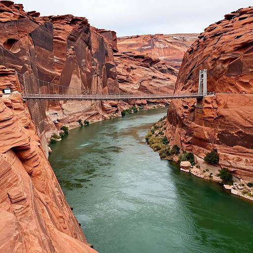 Suspension Bridge Over Colorado River