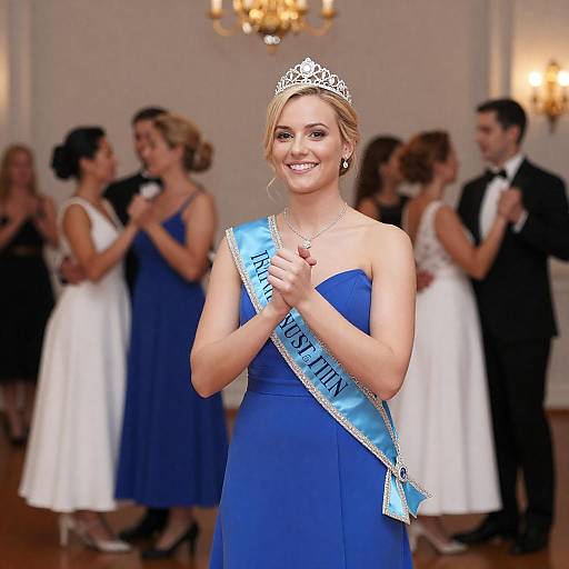 Elegant Dance Scene with Joyful Blonde Woman