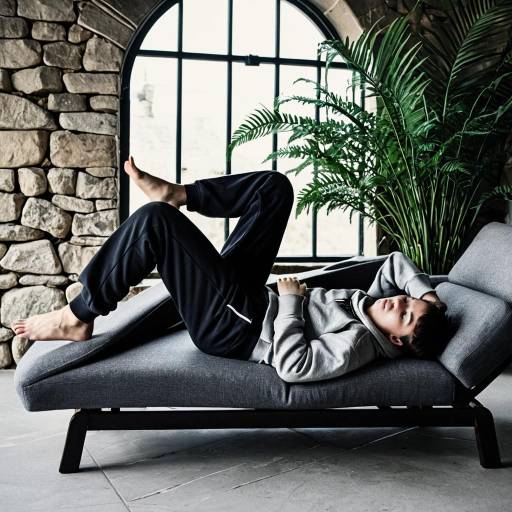 Teenage Boy Relaxing on Chaise Lounge