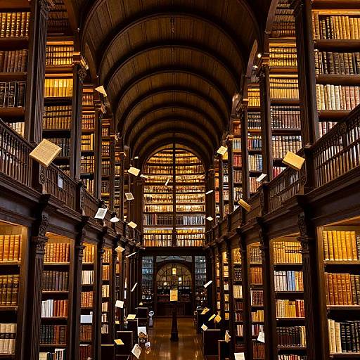 Endless Vaulted Library of Floating Books