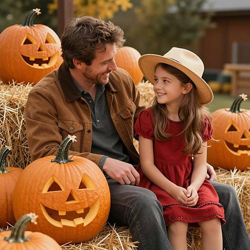 Warm Autumn Bonding Over Pumpkins