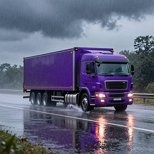 Purple Storm Truck Charging Through Flood