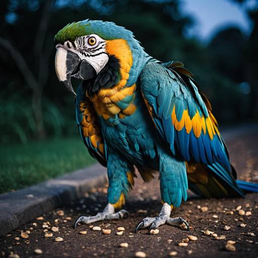 Twilight Macaw: Hyper-Detailed Photography