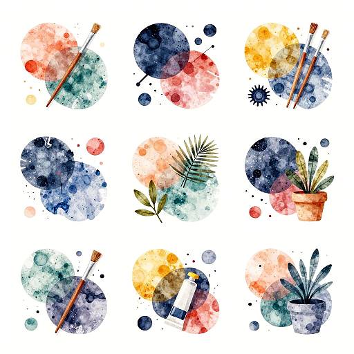 Colorful Abstract Art Collage