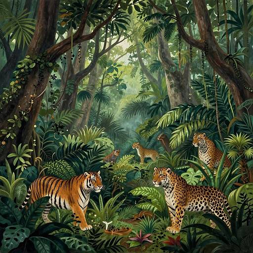 Enchanted Jungle in Rousseau Style