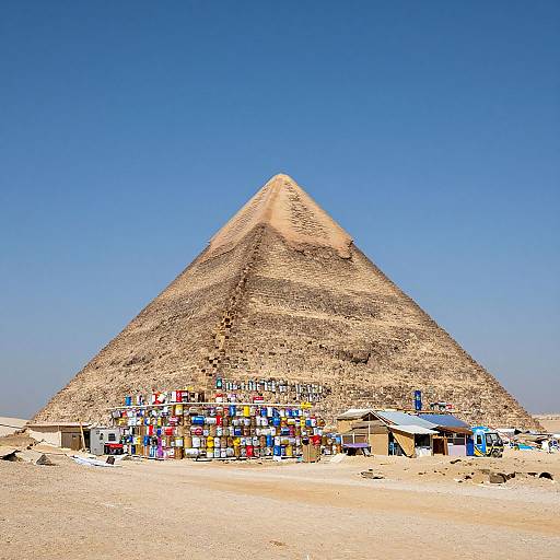 Surreal Pyramid of Colorful Cans