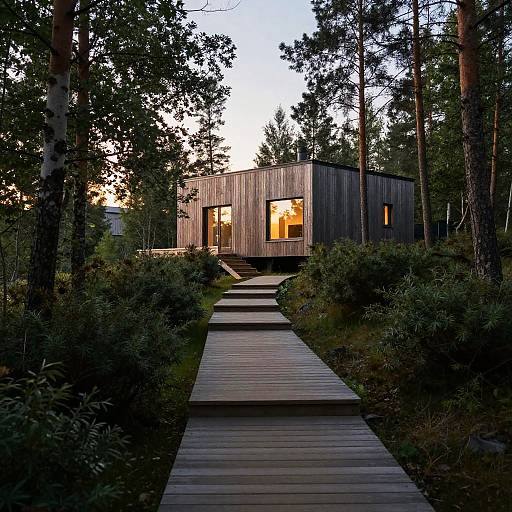 Modern Wooden House in Nordic Forest