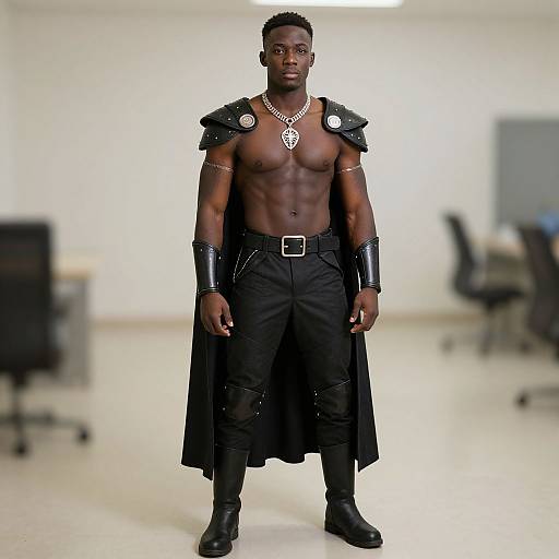 Realistic Muscular Dark-Skinned Male