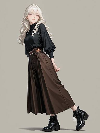 Stylish woman in contemporary casual outfit