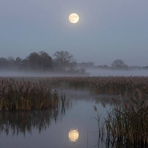 Misty Marshland at Dawn