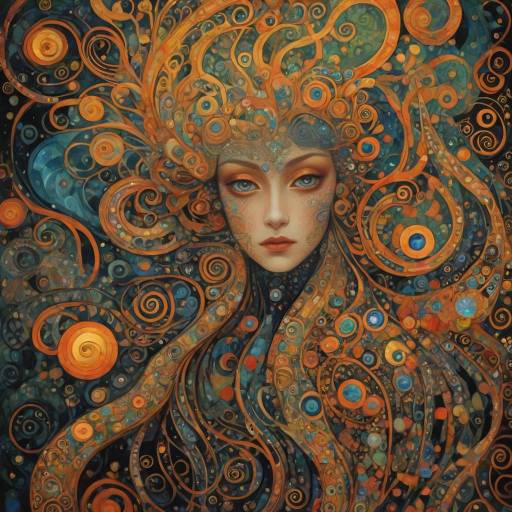 Surreal Klimt-Inspired Creature Art