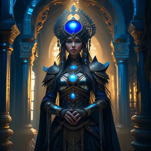 Mystical Woman in Dark Fantasy Attire
