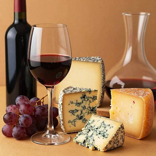 Colorful Cheese and Wine Arrangement