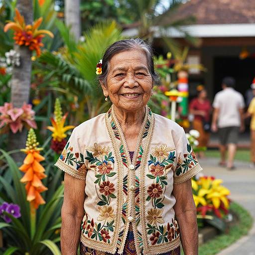 Filipino Woman in Traditional Dress