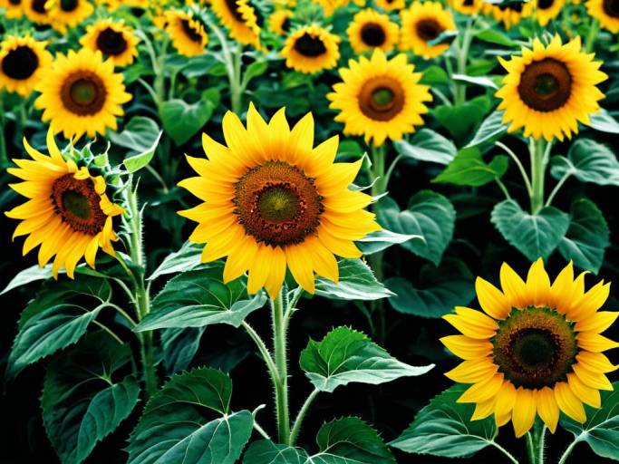 Vibrant Sunflower Field Wallpaper Design