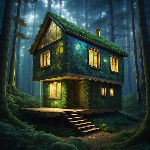 Mystical Abandoned Tiny Home Artwork Mystical Abandoned Tiny Home Artwork