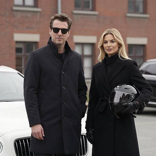 Stylish Couple Outdoors with Luxury Car