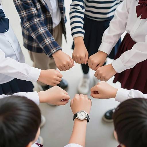 Circle of Friends in School Uniforms