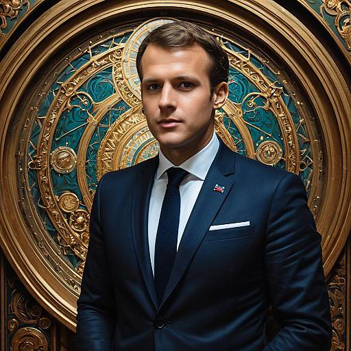 Elegant Painted Portrait of Man in Suit