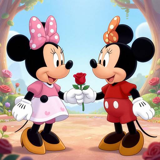 Mickey and Minnie Mouse Rose Ceremony