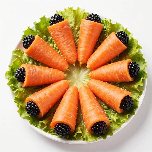 Vibrant Carrot Rolls with Blackberries