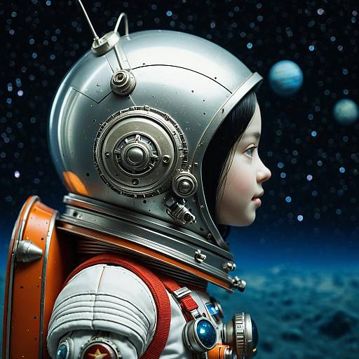Profile Portrait of Toy Spacegirl Astronaut