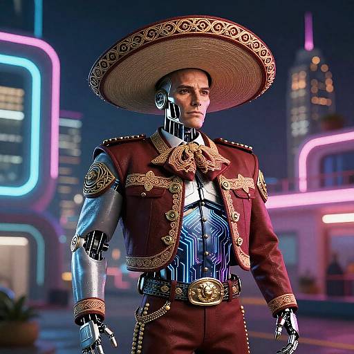 Don Ramon Android with Neon Vintage Charm